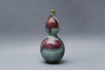 Lot 170 - A CHINESE 'JUN' PURPLE-SPLASHED 'DOUBLE GOURD' VASE