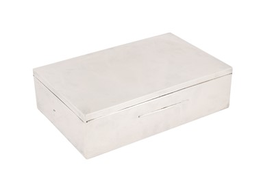 Lot 21 - A large early 20th century Austrian 800 standard silver cigarette box, Klagenfurt circa 1920