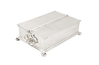 Lot 338 - A large George V sterling silver treasury inkstand, London 1924 by Charles and Richard Comyns