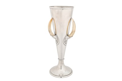 Lot 222 - An early 20th century German Art Deco 800 standard silver vase, Sebaldsbrück circa 1930 by Bremer Silberwarenfabrik AG (active 1901-81)