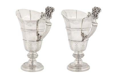 Lot 214 - A pair of early 20th century French 950 standard silver ewers, Paris circa 1910 by Charles Tirbour (est. 1897)