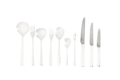 Lot 259 - An Elizabeth II modernist sterling silver table service of flatware / canteen, London 1966 by Gerald Benney (1930-2008)