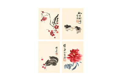 Lot 733 - A PRINTED ALBUM OF QI BAISHI PAINTINGS