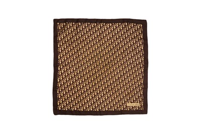 Lot 117 - Christian Dior Brown Oblique Print Silk Scarf