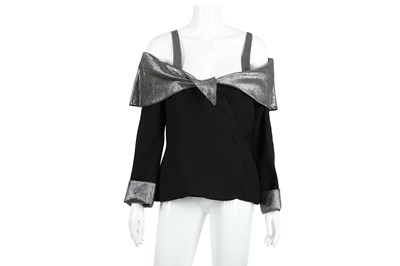 Lot 423 - Thierry Mugler Black Off Shoulder Jacket - Size 42