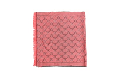 Lot 214 - Gucci Pink Wool GG Monogram Scarf