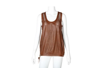 Lot 242 - Tom Ford Brown Leather Mesh Vest