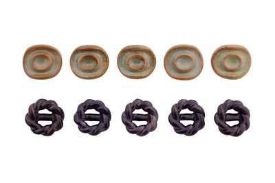 Lot 179 - A GROUP OF STONEWARE BUTTONS