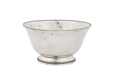 Lot 203 - A late 18th century Portuguese silver bowl, Lisbon circa 1790 by M.B (unidentified Vidal 2334)