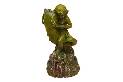 Lot 193 - GREEN CHERUB ORNAMENT