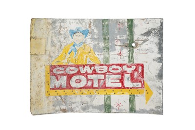 Lot 278 - A 'COWBOY MOTEL' ENAMEL SIGN