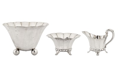 Lot 221 - An early 20th century German 800 standard silver strawberry set, Quedlinburg, Saxen Anhalt circa 1910 by Gebr Arndt (est. 1870)