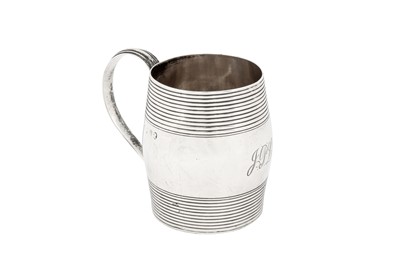 Lot 415 - A George III sterling silver small mug, London 1802, maker’s mark obscured