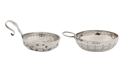 Lot 205 - Two early 19th century French provincial 950 standard silver wine tasters