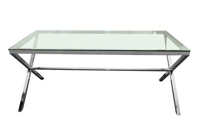 Lot 373 - OKA; A CONTEMPORARY X-FRAMED DINING TABLE