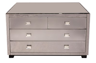 Lot 375 - OKA; A LARGE CONTEMPORARY MIRRORED CHEST