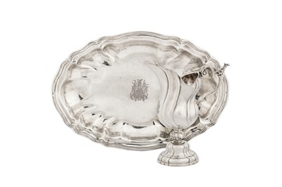 Lot 227 - A mid-18th century German silver ewer and basin, Augsburg 1759-61 Adolf Carl Holm (b. 1718, meister 1755, d.1768)