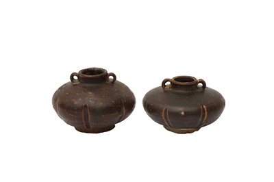 Lot 676 - TWO THAI SAWANKHALOK BROWN-GLAZED JARLETS