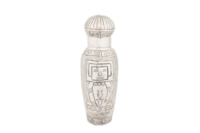 Lot 53 - A mid to late 20th century Peruvian 900 standard silver cocktail shaker, circa 1960 by JY