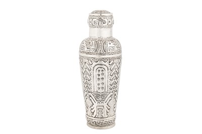 Lot 51 - A mid to late 20th century Peruvian 925 standard silver cocktail shaker, circa 1960 by EH (?)