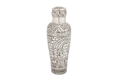 Lot 52 - A mid to late 20th century Peruvian 925 standard silver cocktail shaker, circa 1960 by EH (?)