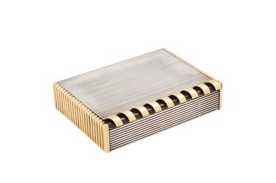 Lot 10 - A mid-20th century French gold and silver compact, Paris circa 1950 retailed by Hermes