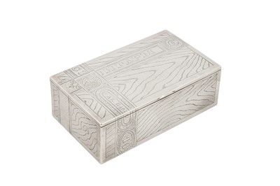 Lot 195 - An Alexander II Russian late 19th century 84 zolotnik silver cigar box, Saint Petersburg 1877 by Aron Lydikain (active 1849-81)