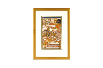 Lot 223 - A CROWDED SCENE WITH PROCESSIONS AND A MILITARY CAMP