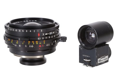 Lot 186 - A Mamiya Press Sekor 50mm f6.3 lens with external viewfinder.