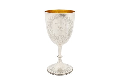Lot 345 - A Victorian sterling silver goblet, London 1875 by Robert Harper