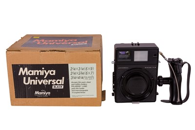 Lot 191 - A Black, 2-Lens Mamiya Universal Outfit, Body Boxed.