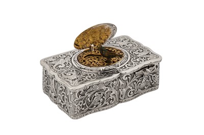 Lot 1 - An early 20th century German 800 standard silver cased singing bird box, circa 1920 by Karl Griesbaum