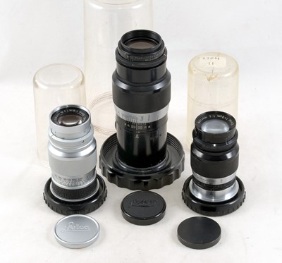 Lot 265 - Group of Three Leica Screw Mount Telephoto Lenses.