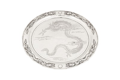 Lot 157 - An early 20th century Chinese export silver tray, Shanghai circa 1930 by Zee Wo