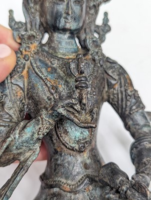 Lot 488 - A CHINESE BRONZE FIGURE OF VAJRASATTVA
