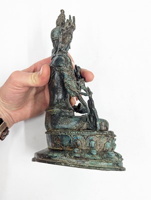 Lot 488 - A CHINESE BRONZE FIGURE OF VAJRASATTVA