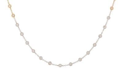 Lot 247 - A GOLD AND DIAMOND NECKLACE