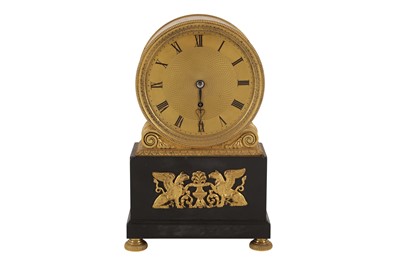 Lot 45 - A FRENCH EMPIRE MANTEL CLOCK