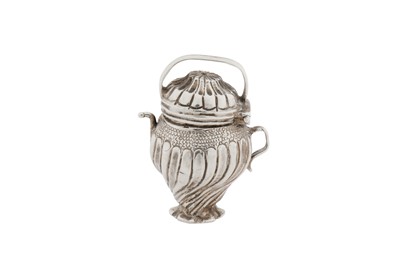 Lot 239 - A late 18th century Maltese silver scent flask (balsamina), circa 1780 by De Nicholas De Martinez (reg. 1750)