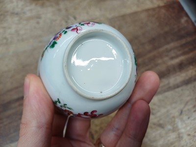 Lot 440 - FIVE CHINESE FAMILLE-ROSE CUPS AND TWO SAUCERS