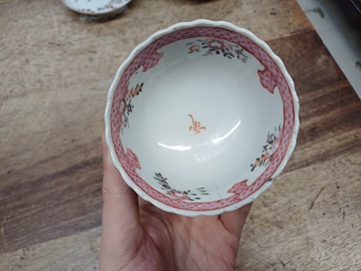 Lot 440 - FIVE CHINESE FAMILLE-ROSE CUPS AND TWO SAUCERS