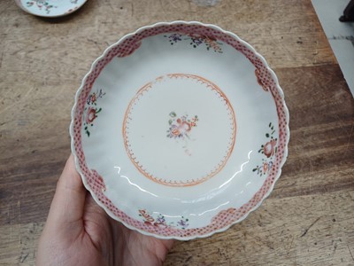 Lot 440 - FIVE CHINESE FAMILLE-ROSE CUPS AND TWO SAUCERS
