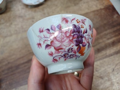 Lot 440 - FIVE CHINESE FAMILLE-ROSE CUPS AND TWO SAUCERS