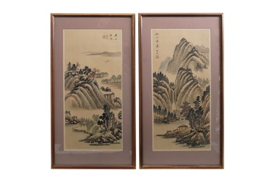 Lot 286 - FIVE CHINESE INK AND COLOUR ON SILK PAINTINGS