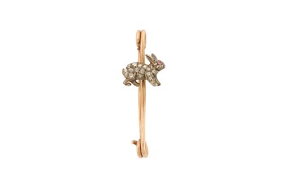 Lot 206 - A DIAMOND RABBIT BROOCH