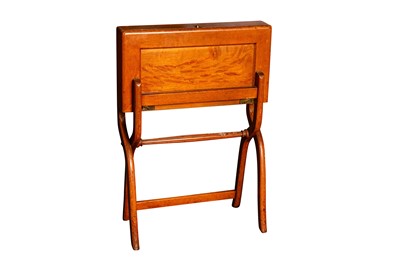 Lot 428 - AN OAK FOLDING CAMPAIGN DESK, CIRCA 1900