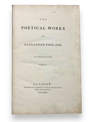 Lot 110 - Pope (Alexander) The Poetical Works