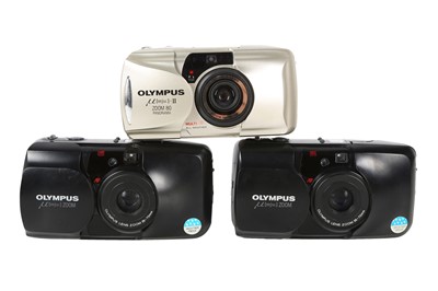 Lot 362 - Three Olympus MJU ZOOM cameras.