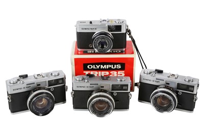 Lot 372 - Three  Olympus 35SP Rangefinder Cameras & a Trip 35.