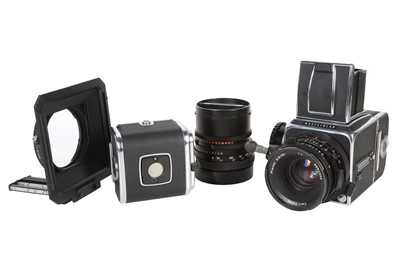 Lot 173 - A Hasselblad 500C/M chrome kit with CF 80mm F2.8 and 60mm 3.5 lenses.